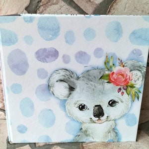 Album scrapbook fait main en carton et papier, cadeau fait main, album personnalisé, souvenir avec photo motifs animaux