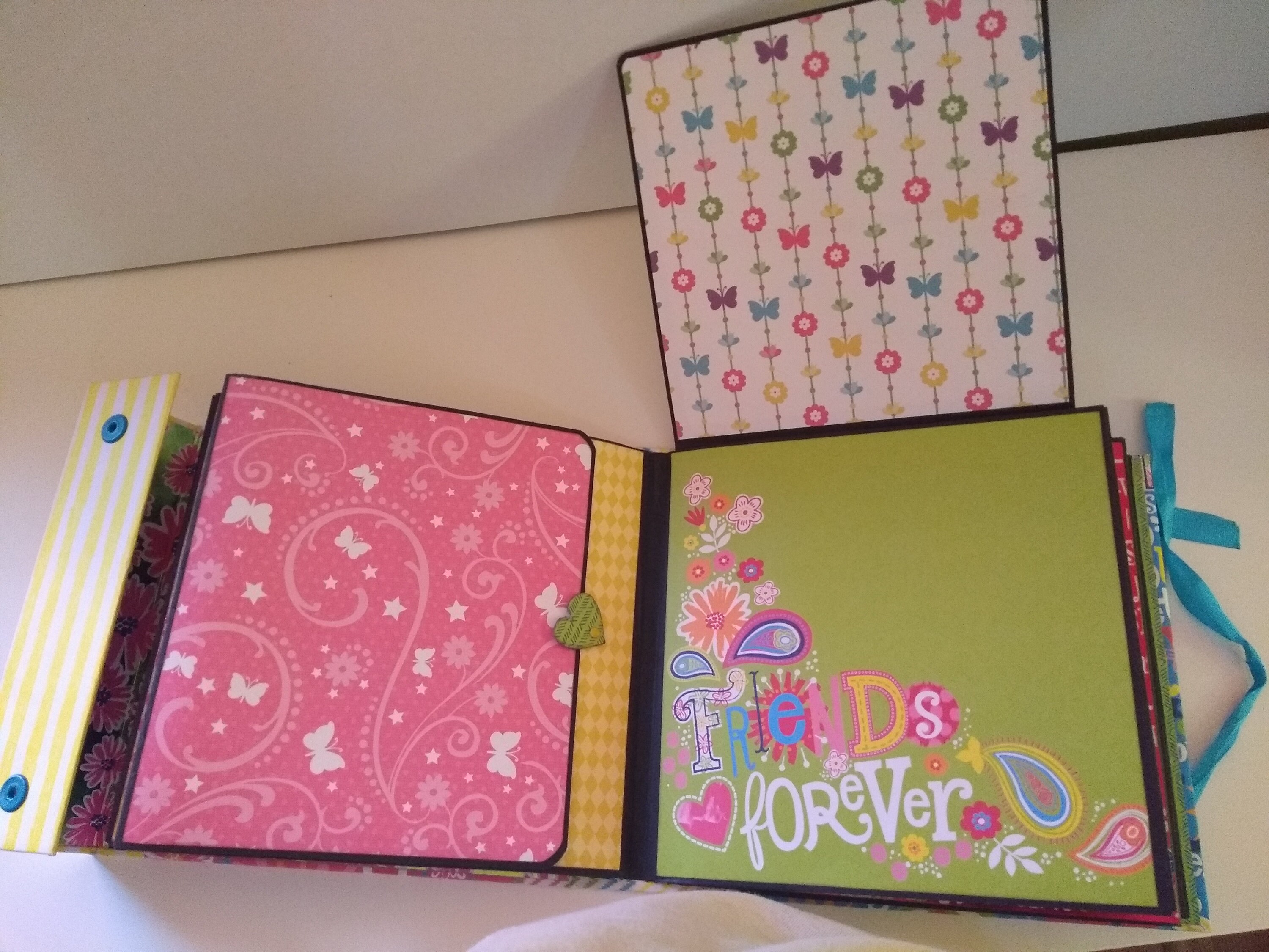 Handmade scrapbook album on cardboard and paper, craft gift,photo scrap