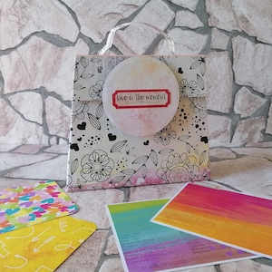 Album de scrapbooking en forme de sac fait main en carton, carton et papier, cadeau pour photos de voyage, amis, souvenirs...