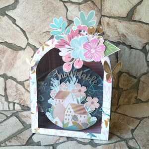 Mini album scrap pour photos avec boîte, fabriqué à la main en carton, carton et papier, cadeau idéal pour les photos de couple, d'amis ou pour un jour spécial.
