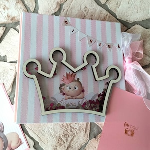 Album de scrapbooking pour bébé fait à la main en carton, papier cartonné et papier, cadeau de nouveau-né, livre photo pour enfants, album garçon et fille