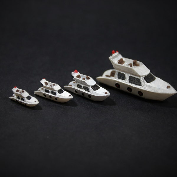 Modèles de yachts miniatures non peints/peints - Échelles 1/1250 - 1/500