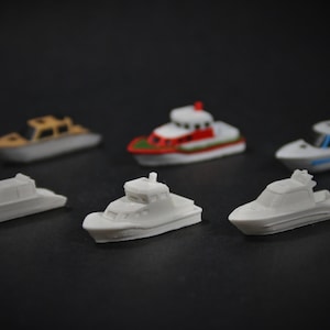 Miniature Ship Models unpainted - Yacht - Cruiser - Search and Rescue (SAR) - different sizes - scaled