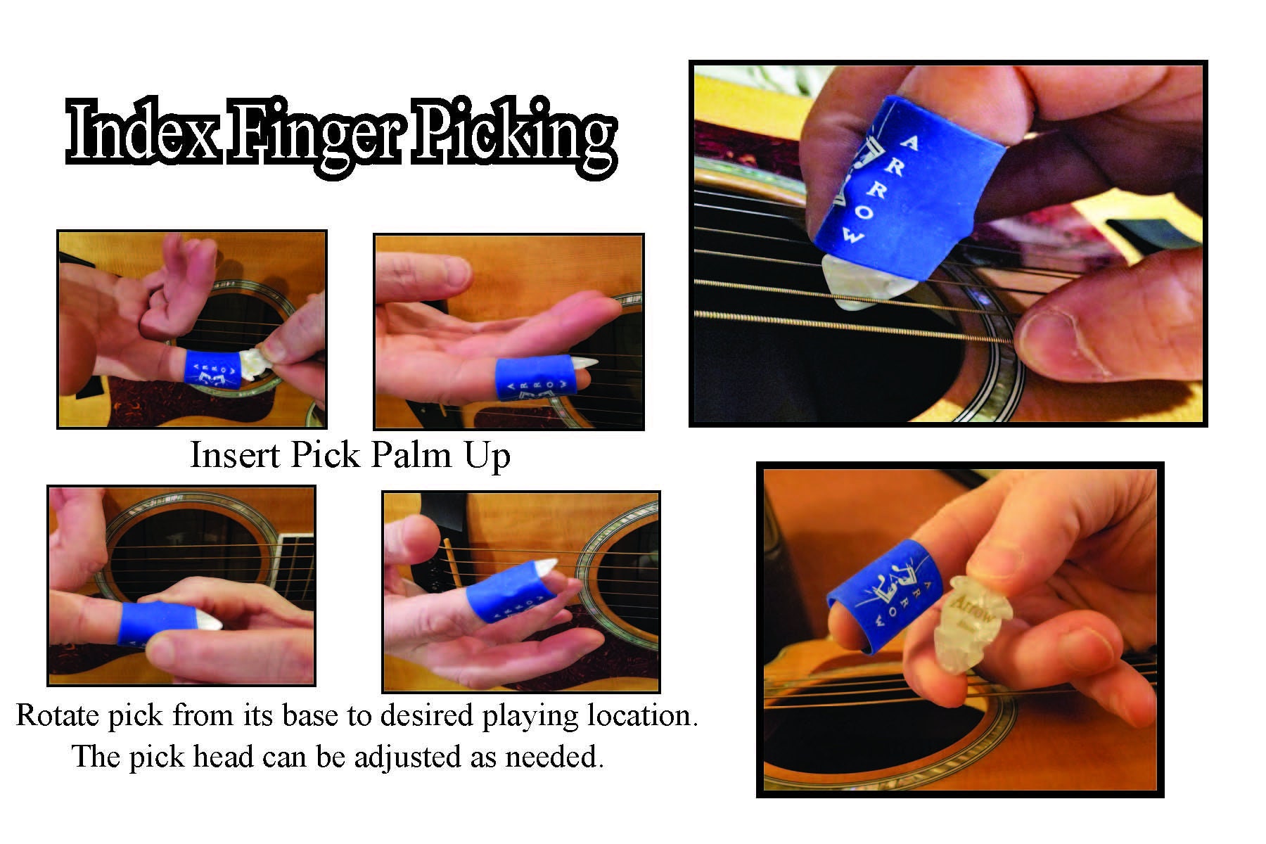 Gripless no Grip Guitar Pick System Helps No Dropping Arthritic