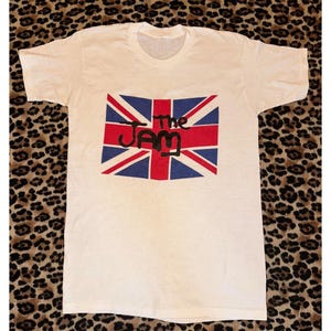 Vintage 1970s/1980s THE JAM Spray Paint Logo T-SHIRT, Union Jack, Mod, Single Stitch, Paul Weller