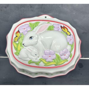 LE CORDON BLEU Rabbits Porcelain Mold Wall Decor Kitchenware Home Decor Franklin Mint