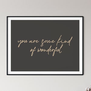 Some Kind of Wonderful Quote Print, Modern Printable Wall Art, Minimal Wall Art, Printable Art, Quote Art, Living Room Art, Horizontal Art