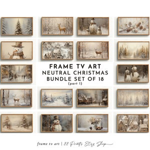 Samsung Frame TV Art Neutral Christmas Bundle Set of 18 - Part 1 | Christmas Frame TV Art | Samsung Frame TV Art Christmas