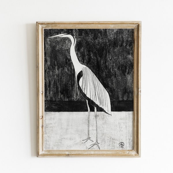 Vintage Bird Print | Bird Sketch | Minimalist Drawing Art | Digital Downloads