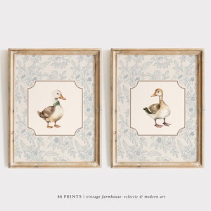 Floral Ducks Set of 2 | Nursery Wall Decor | Nursery Prints | Nursery Wall Art | Nursery Animal Prints | Gender Neutral Nursery Prints