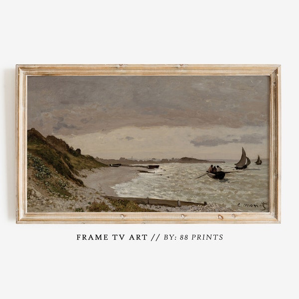 Vintage Spring Seascape Frame TV Art | Samsung Frame TV Art | Spring Frame TV Art | Frame Tv Art Vintage | Ocean Frame Tv Art | Moody Tv Art