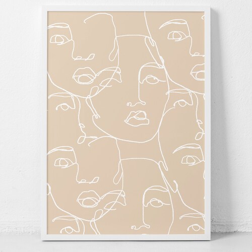 Fine Line Print Abstract Art Line Drawing Scandinavian Wall Etsy