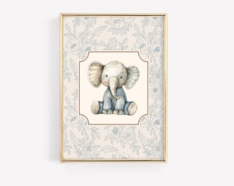 Floral Elephant Nursery Print | Nursery Wall Decor | Nursery Prints | Nursery Animal Prints | Gender Neutral Nursery Prints | Printable