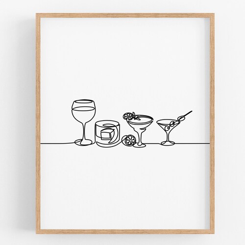 Drinks Print Bar Cart Art Wine Print Bar Prints Bar Print Etsy