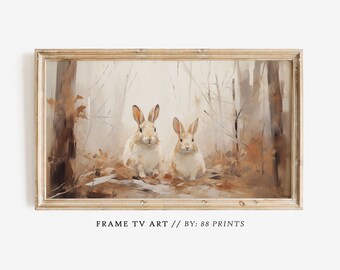 Bunny Rabbit Frame TV Art | Easter Frame TV Art | Spring Frame TV Art | Samsung Frame Tv Art | Farmhouse Easter | Bunny Art | Tv Art Easter