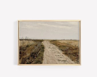 Vintage Landscape Painting | Spring Printable Vintage Wall Art | Antique Prints Warm Aesthetic Decor | Vintage Wall Art | Digital Download