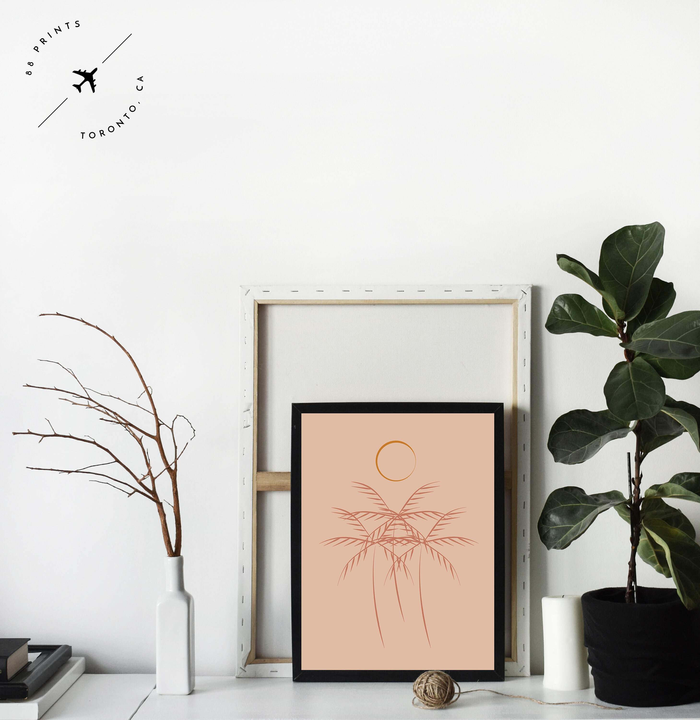 Neutral Palm Trees Print Boho Art Print Abstract Art Boho Etsy