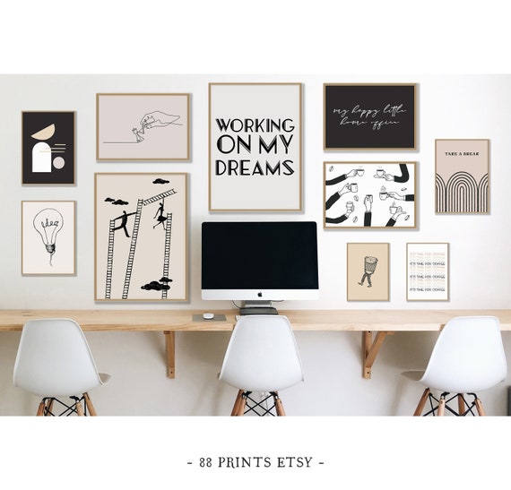 Home Office Set of 10 Prints Office Wall Decor Home Office - Etsy
