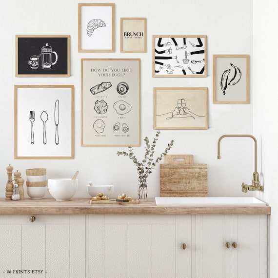 Kitchen Set of 8 Prints 3 Bonus Prints for Free Modern Kitchen Decor Kitchen Wall Art Kitchen Prints Kitchen Art Printable Wall Art Etsy