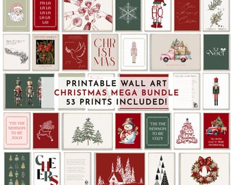 Christmas MEGA BUNDLE 53 Prints Included | Christmas Prints | Christmas Decorations | Christmas Wall Art | Christmas Printables | Art Bundle