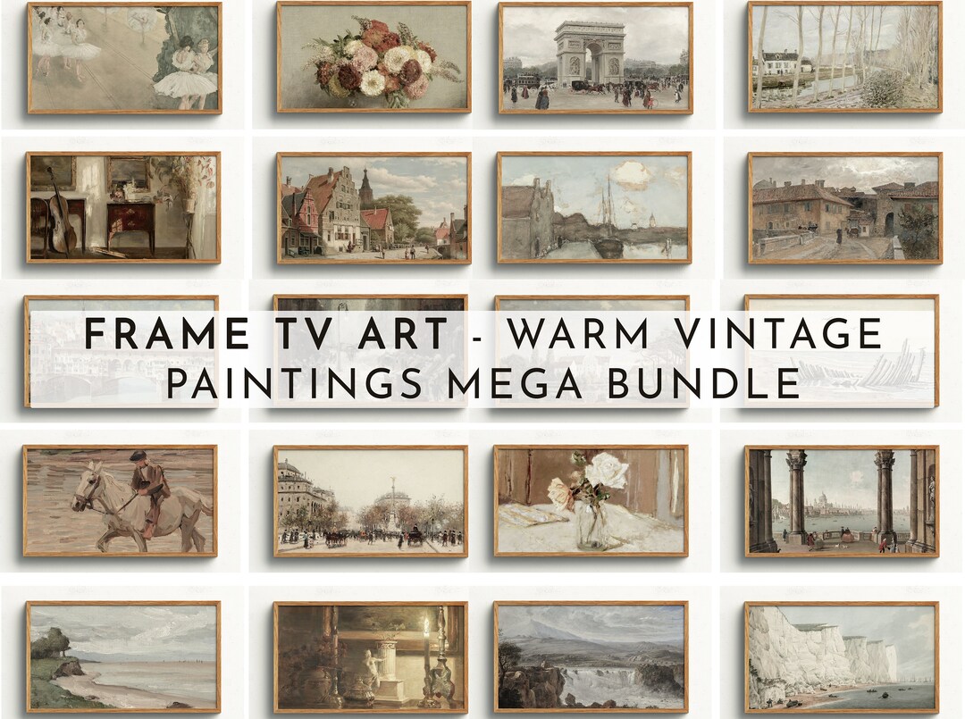 Samsung Frame TV Art Set Warm Vintage Paintings Mega Bundle 55 Files