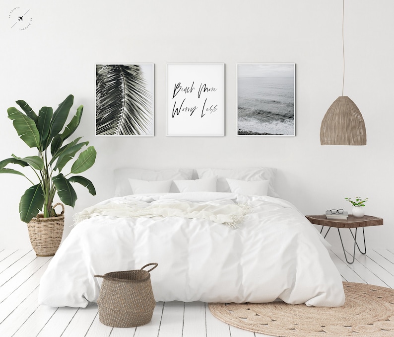 Set of 3 Prints Boho Beach Gallery Wall Set Beach Prints Etsy