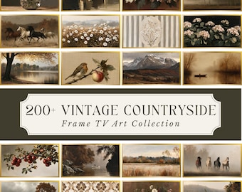Frame TV Art Bundle | 200+ Moody Vintage Countryside Paintings | Compatible with Samsung Frame TVs | 4K Digital Download