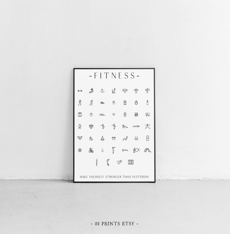 Fitness Print Gym Sign Home Gym Art Home Gym Decor Home Etsy