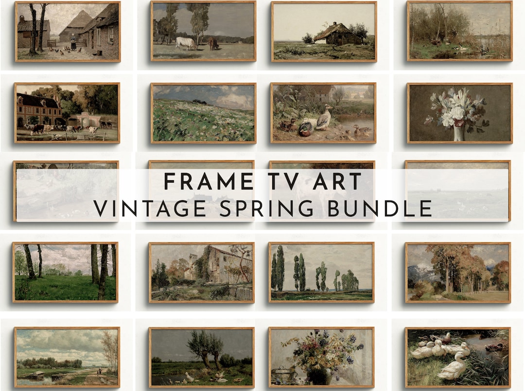 Samsung Frame TV Art Set Vintage Spring Paintings Bundle 20 Files