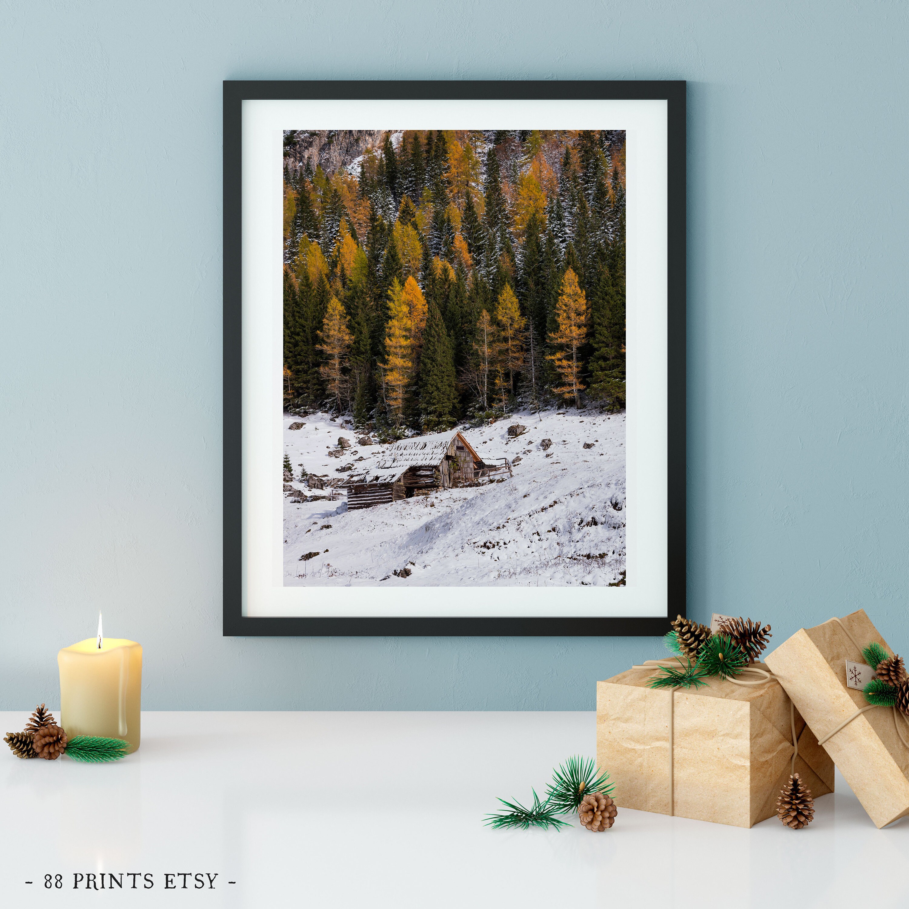 Winter Forest Print Christmas Print Christmas Art Christmas | Etsy