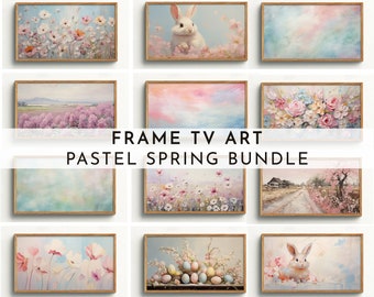 Pastel Spring Bundle Set of 12 | Spring Frame TV Art | Colorful Flowers for Spring | Pastel Spring Art | Easter Frame TV Art | Eater TV Art