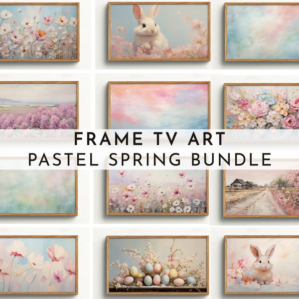 Pastel Spring Bundle Set of 12 | Spring Frame TV Art | Colorful Flowers for Spring | Pastel Spring Art | Easter Frame TV Art | Eater TV Art