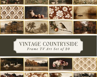 Frame TV Art Bundle | 20 Moody Vintage Countryside Paintings | Samsung Frame TV Art | 4K Digital Download