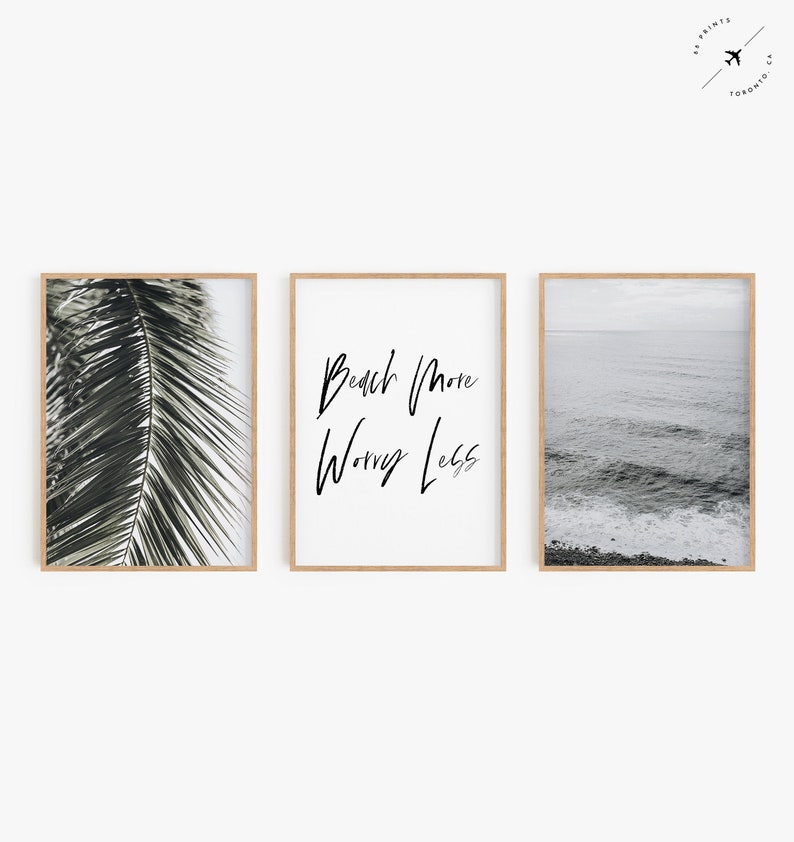 Set of 3 Prints Boho Beach Gallery Wall Set Beach Prints Etsy