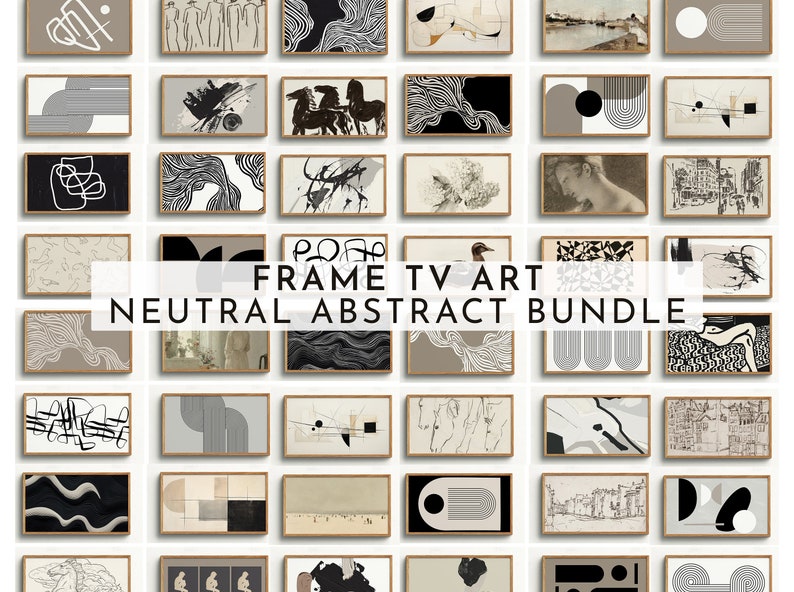 Neutral Abstract Samsung Frame TV Art Mega Bundle Set 48 Files Included Frame TV Art Abstract Frame TV Art Modern Digital Art zdjęcie 1