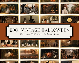 Halloween Frame TV Art Bundle | 200+ Vintage Ghost & Pumpkin Art | Spooky Fall TV Art | 4K Digital Download | Vintage Halloween TV Art