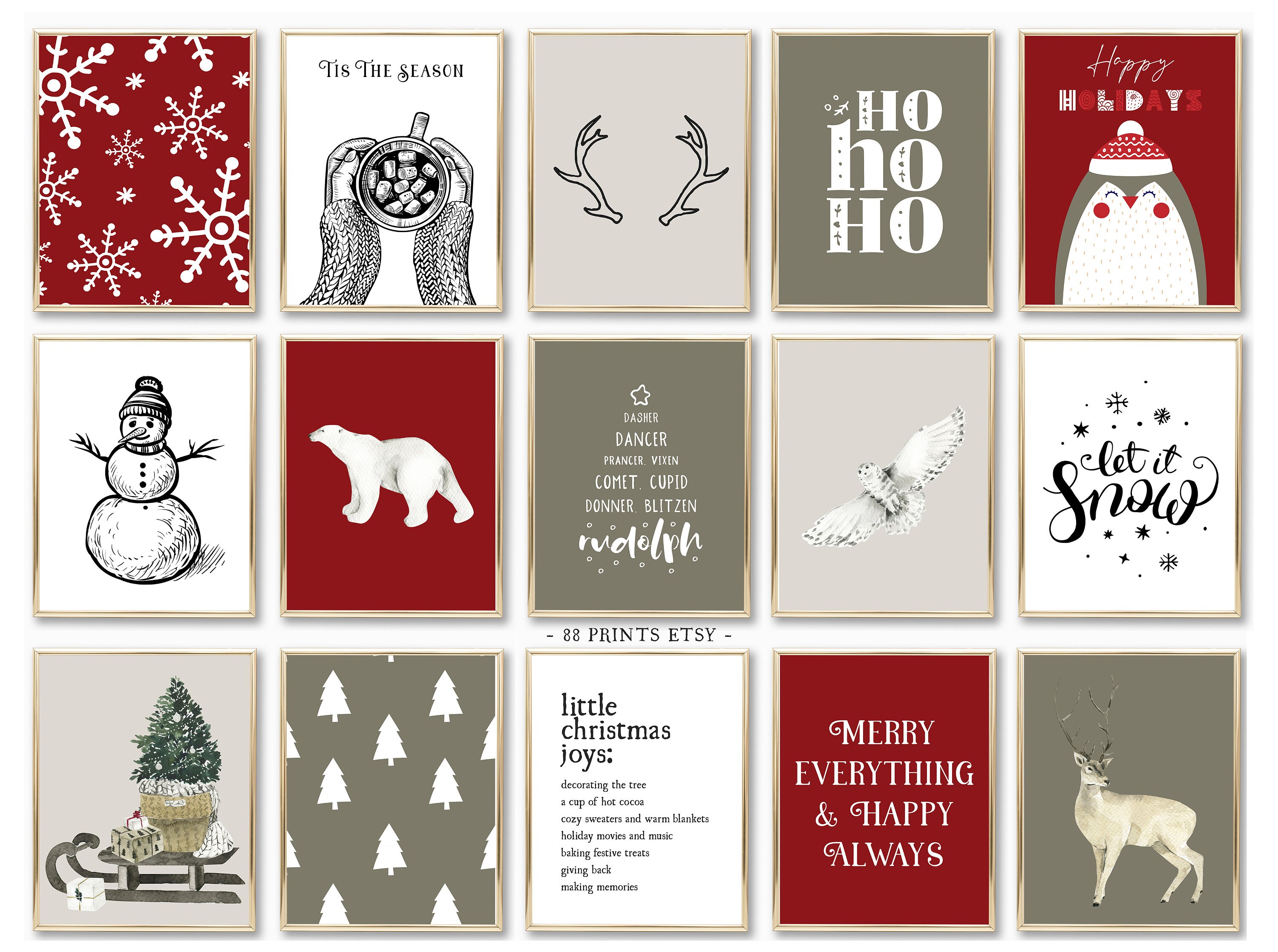 Christmas Mega Bundle Set 15 Printables 6 Bonus Prints - Etsy Finland Christmas Mega Bundle Set 15 Printables 6 Bonus Prints - Etsy Finland
