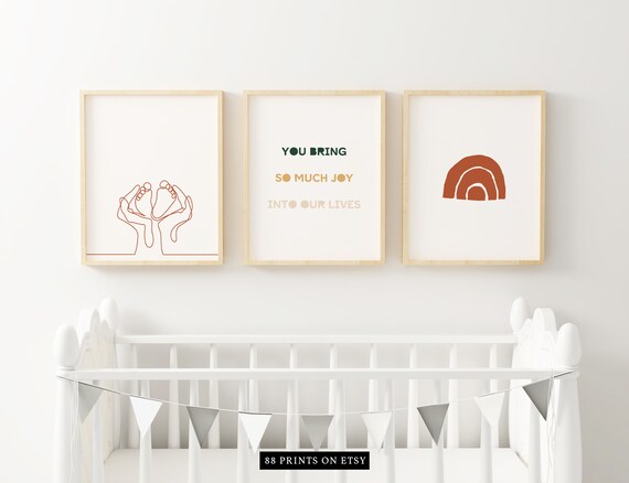 Abstract Set of 3 Prints, Nursery Decor, Kids Room or Playroom Posters, Fine Line, Minimalist Kids Room Decor, Boho, Modern Nursery, Gallery