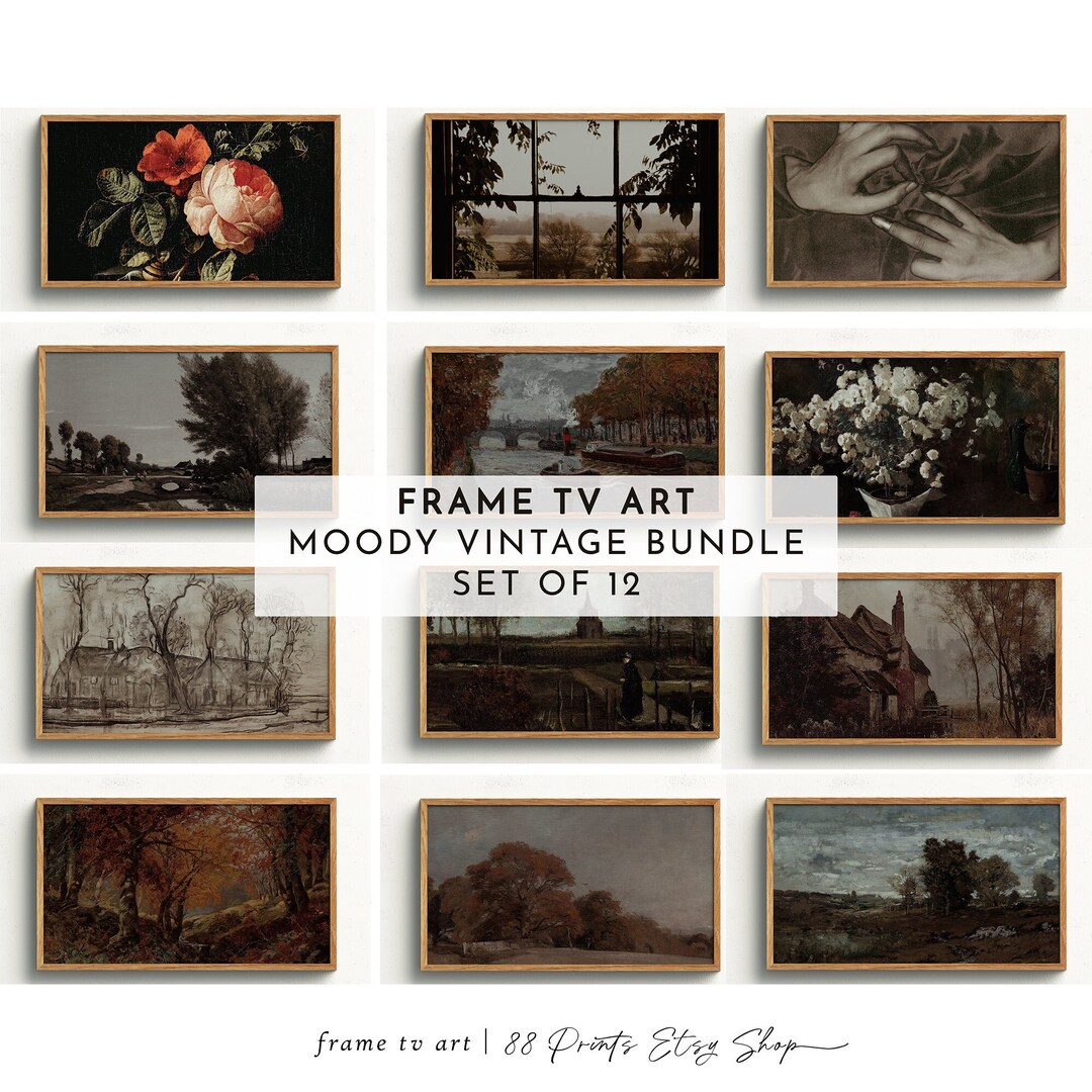 Samsung Frame TV Art Set Moody Vintage Bundle 12 Files - Etsy