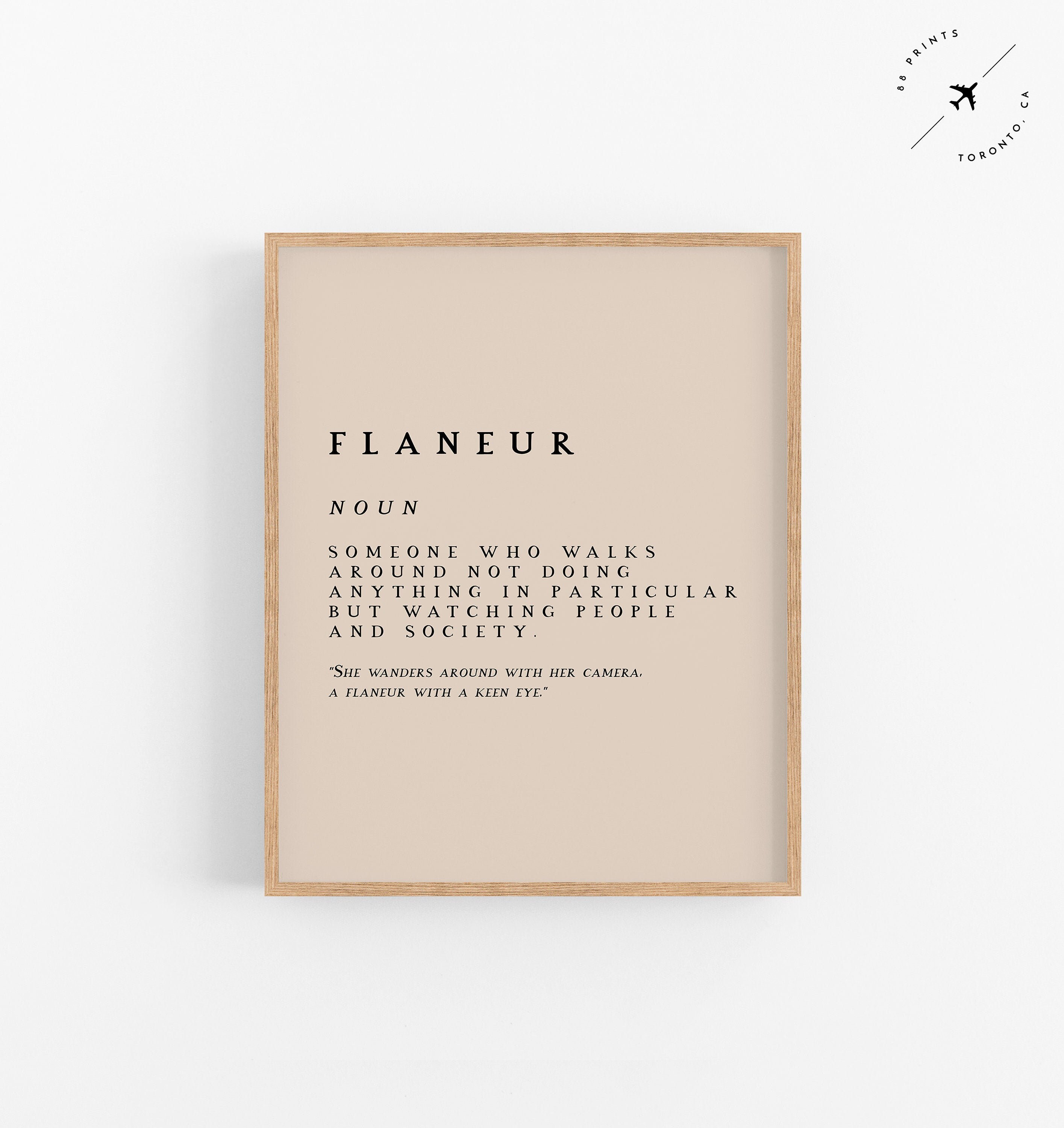 Flaneur French Quote Print Modern Printable Typography Art Etsy