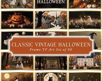 Classic Vintage Halloween Frame TV Art Set of 30 | Vintage Halloween Art | Ghost & Pumpkin TV Art | Spooky Fall Decor | 4K Digital Download