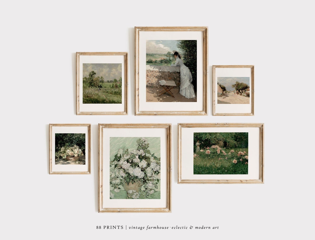 Vintage Spring Green Gallery Wall Set of 6 Prints Vintage Spring ...