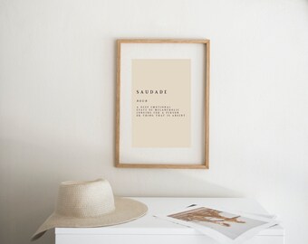 Serif Design Studios Saudade Definition - Unframed Art Print Poster Or  Greeting Card : : Home
