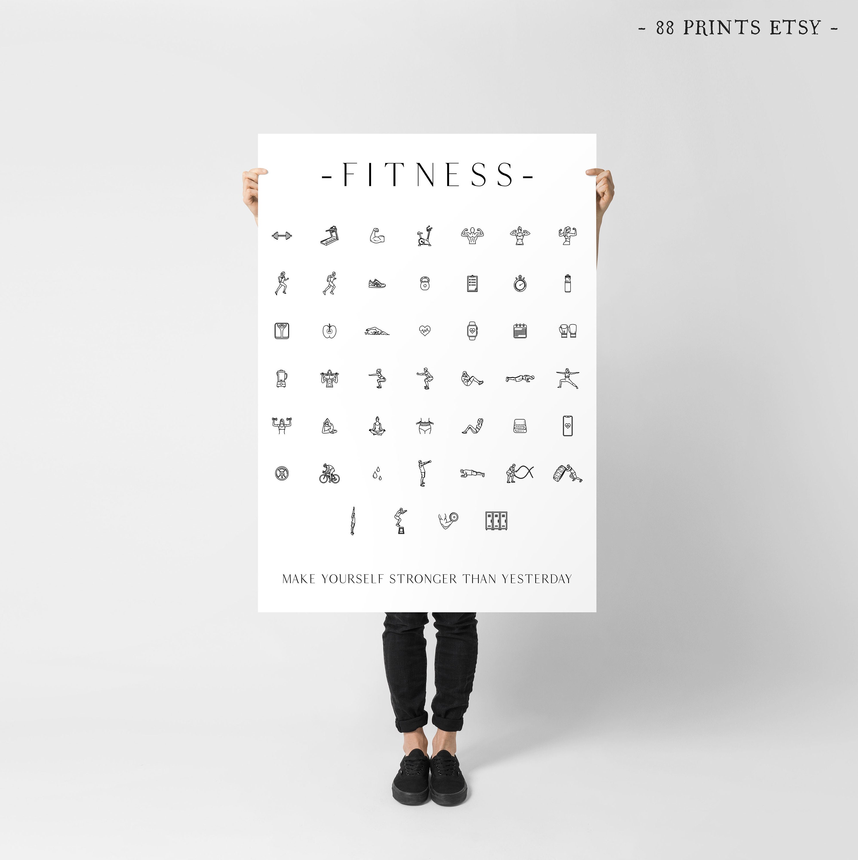 Fitness Set of 3 Prints Home Gym Art Home Gym Decor Home Etsy