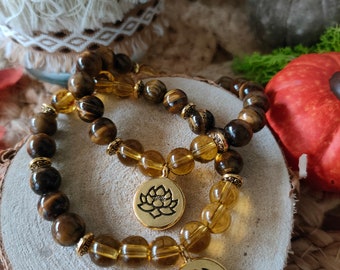 Calm and Protection Bracelet in Amber & Celestial Eye