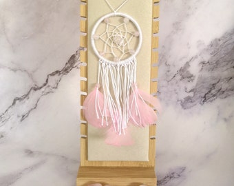 Pink Quartz Stone Dream Catcher