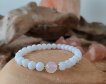 Moonstone & Rose Quartz Bracelet