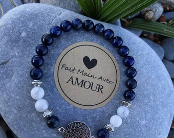 Stone bracelet Lapis Lazuli & Howlite unisex