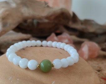 Moonstone & Jade Bracelet