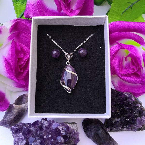 Parure Amethyste en pierres naturelles